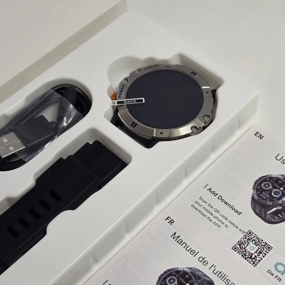 Sanag C29 Smart Watch Silver Black Rugged Sport Bluetooth Heart Rate Monitor